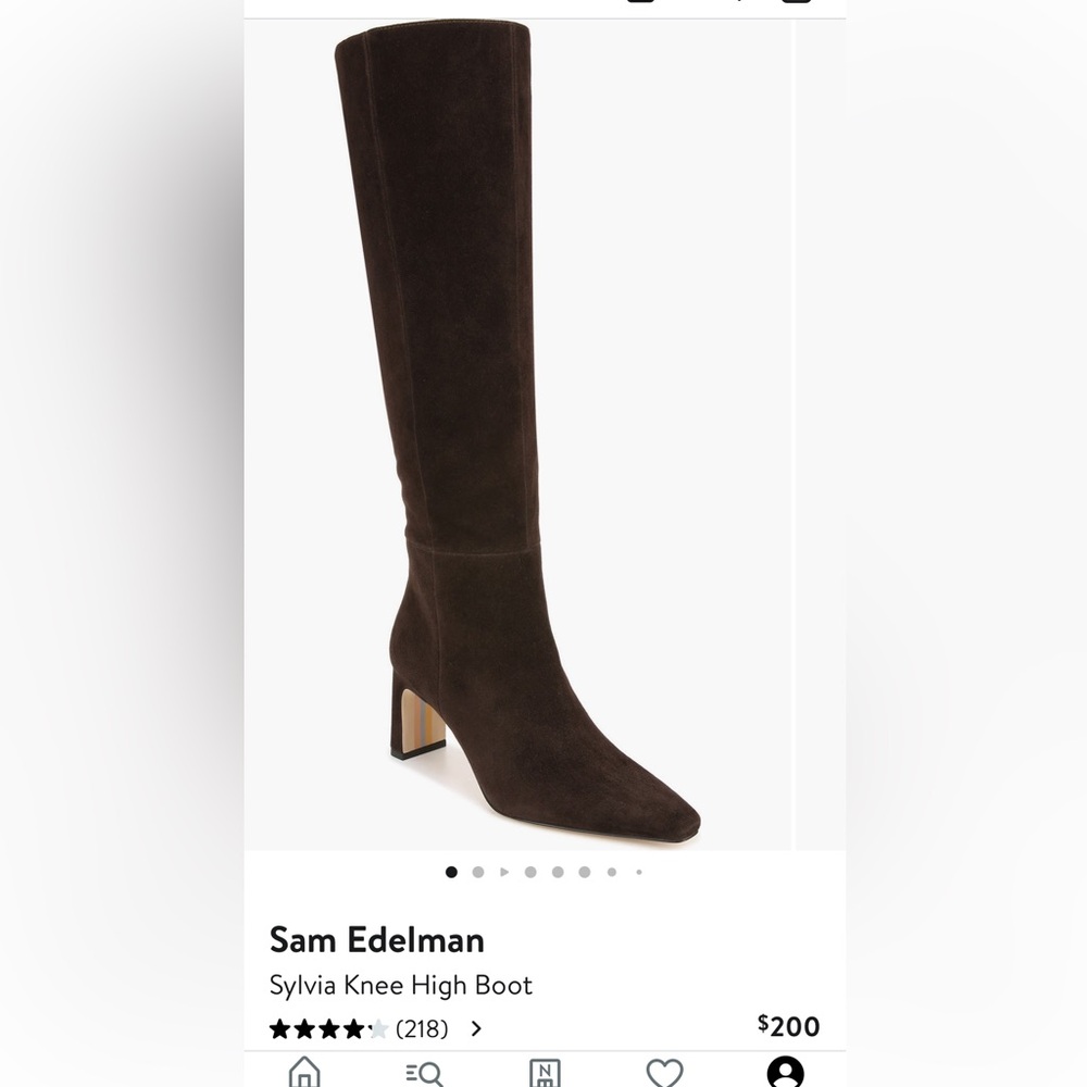 Sam Edelman Sylvia knee high boot size 8.5 wide calf chocolate brown